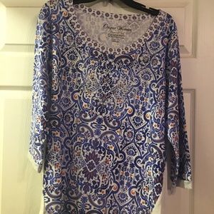 Orange and blue T-shirt